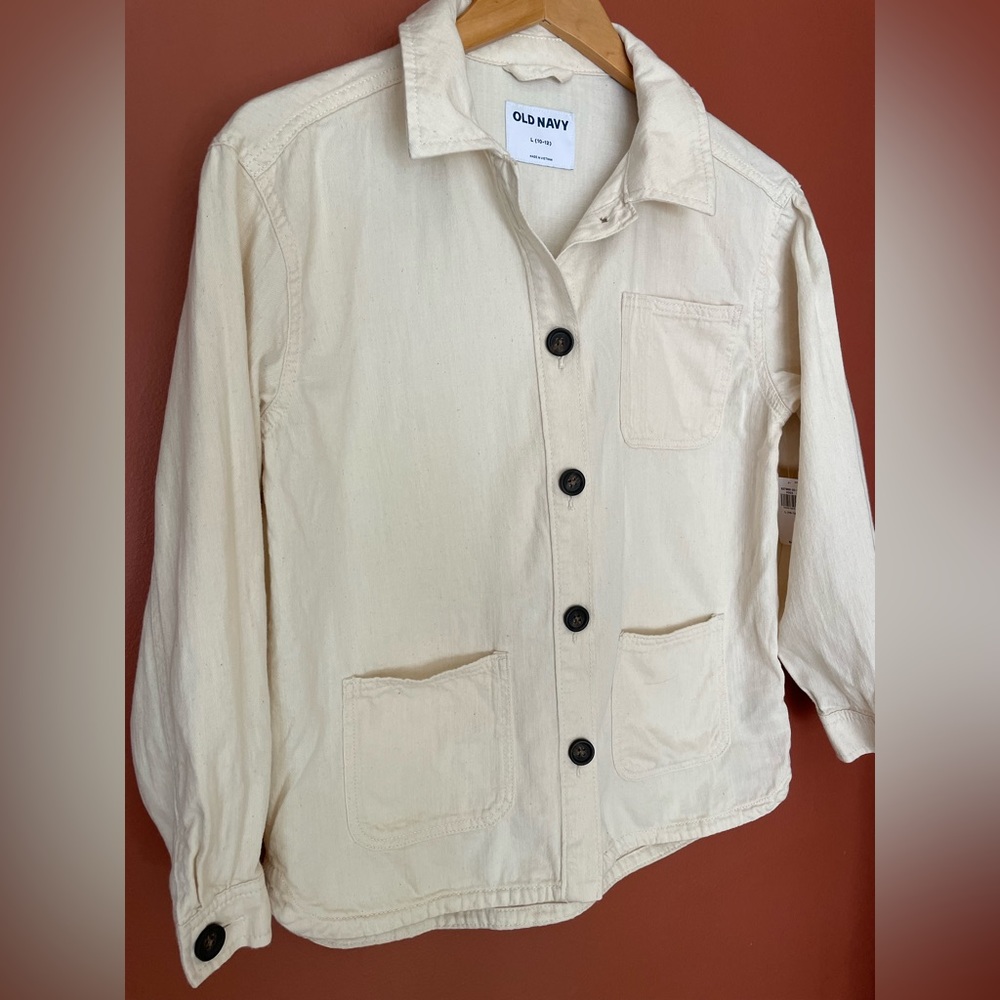 Old Navy shop jacket. NWT. Girl’s size large but fits like a women’s small.